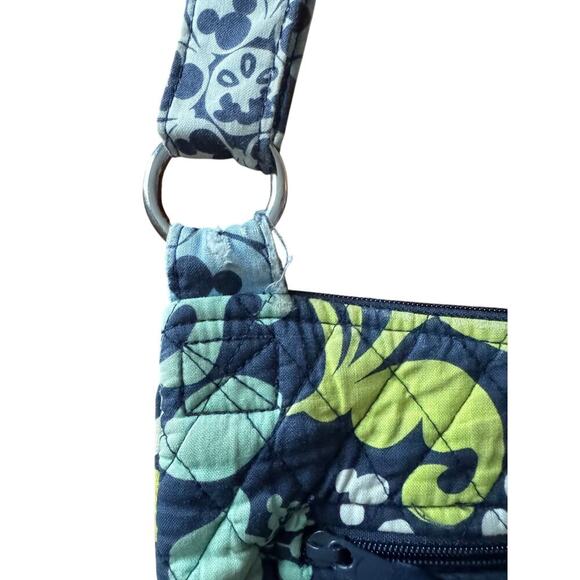 RARE Vera Bradley Disney Parks Hidden Mickey Quilted Crossbody Bag Floral Blue - Picture 8 of 13